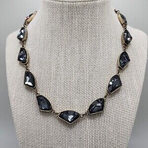 Chloe+Isabel Antiqued Goldtone & Smokey Stone Choker Necklace.